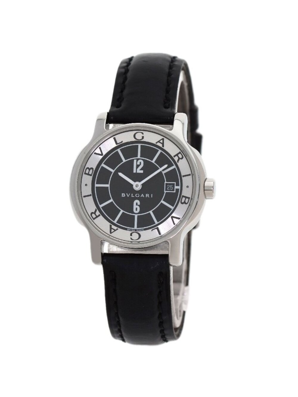 Bvlgari Solotempo Watch SS Leather